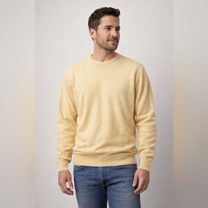 Bullock & Jones SF 100% Cashmere Crewneck Sweater Yellow Men’s XL Vintage